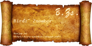 Biró Zsombor névjegykártya